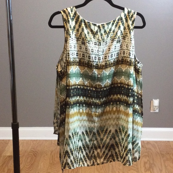 1X Cb Established 1962 khaki tan aztec overlay tank top - Picture 2 of 15